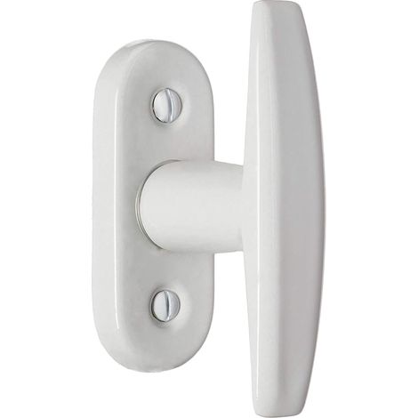 1 - Poignée de fenêtre - Aluminium - Style classique avec vis entraxe 43mm et carré 7mm pour ouverture sécurisée Blanc 43x7mm (1/3)