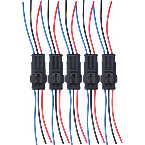 Connecteur électrique automobile 5 voies étanche, ignifugé, résistant et antioxydant, 3P (1/5)