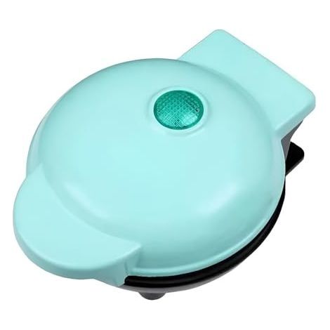 Mini Gaufrier,Machine à Gaufres Belges,Appareil à Gaufres Avec Revêtement Antiadhésif,Moule à Mini Gaufres,350W,pour Gaufres,Sandwichs et Diverses Préparations (Vert) (1/5)