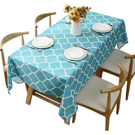 Nappe Rectangulaire - Polyester Imperméable Infroissable Lavable - Pour Fêtes Extérieur Terrasse - 152 x 213 cm (1/5)