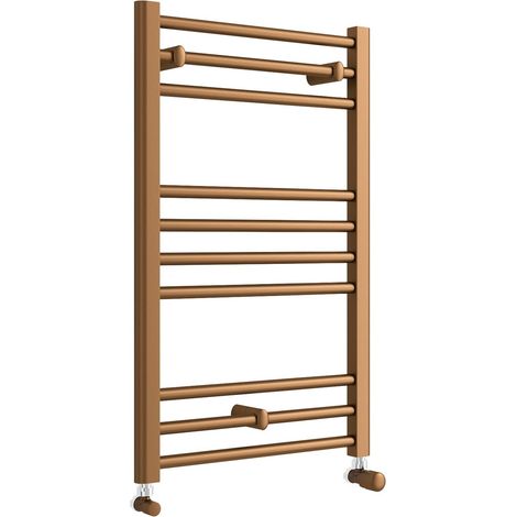 Signature Paragon Straight Heated Towel Rail 800mm H x 500mm W - Brushed Bronze (1/2)