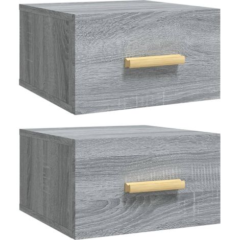 Maison Exclusive - Wand-Nachttische 2 Stk. Grau Sonoma 35x35x20 c