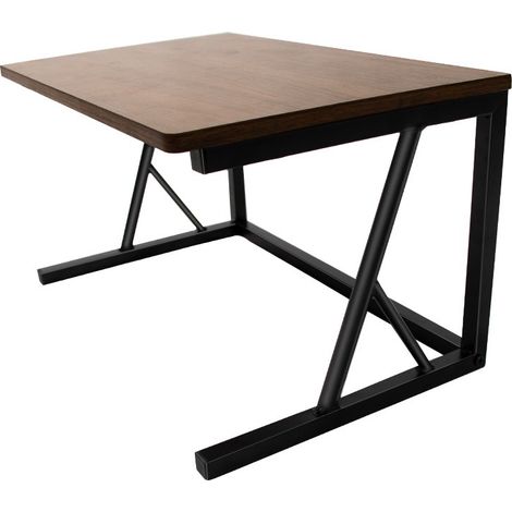 Support d'imprimante de Bureau à 2 Niveaux Bois massif 48x30x27.5cm (1/5)