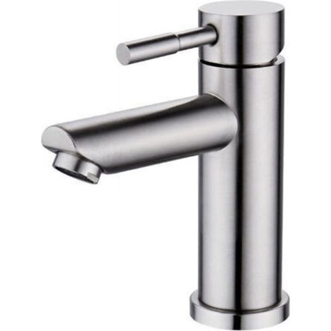 Robinet simple de lavabo en laiton chromé – Eau chaude et froide – Aérateur ABS amovible – Hauteur 175mm, profondeur 100mm (1/3)