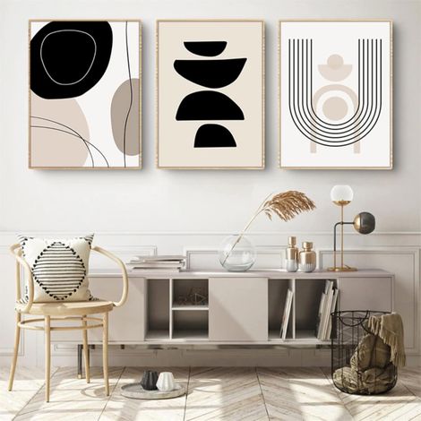 Lot de 3 posters bohème, art abstrait, sans cadre, tableaux sur toile, décoration murale moderne, pour salon, chambre à coucher, 30 x 40 cm (1/5)