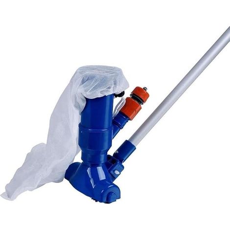 Manual Pool Vacuum Cleaner with 5 Connection Points (140 cm) Portable Vacuum Cleaner for Pool Bottom and Wall Pool Cleaner for Above Ground Swimming Pools, Spa, Garden and Pond (Blue) (1/5)