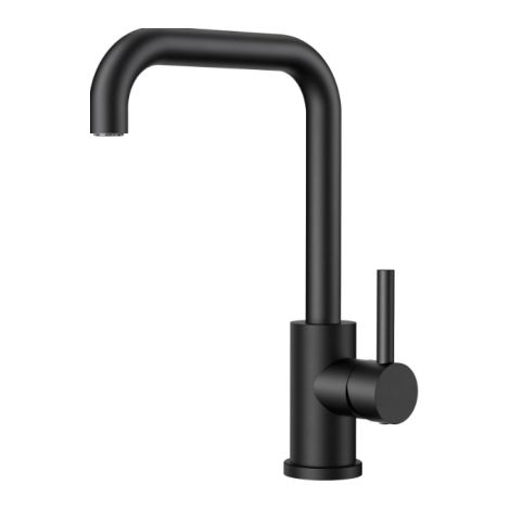 Robinet Cuisine Noir, Mitigeur Cuisine Pivotant à 360, Acier Inoxydable, Forme en L Monolevier pour 1 Trou,Avec tuyau G3/8 (1/5)