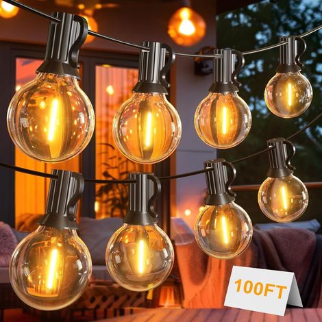 1 Guirlande Lumineuse 30M,52 Ampoules LED Plastique,IP45 Imperméable,Jardin Terrasse Patio Fête