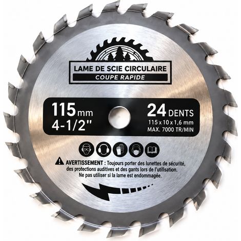 Lame de scie circulaire bois TCT 115A 115X10X24T 115X22.2X24T alésage 22.2mm 24T trait 1.8mm 12 × 12 × 1 cm 100 g – Livraison gratuite