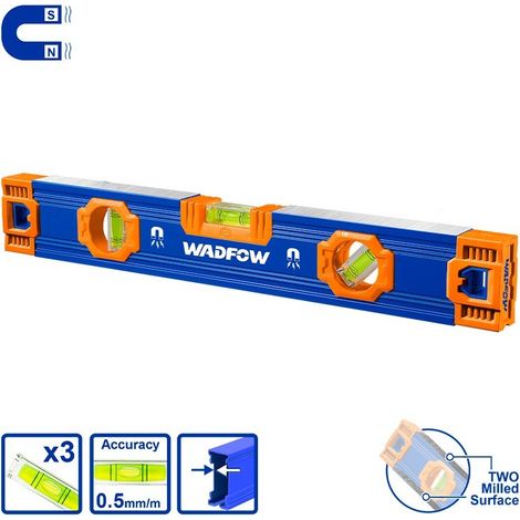 Niveau magnétique WADFOW 40 cm avec 3 axes et fraisage (1/2)