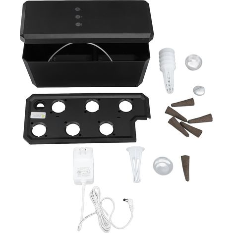 Hydroponisches Anbausystem mit LED-Beleuchtung, automatischer Steuerung, intelligentes Pflanzgerät für den Kräutergarten in Innenräumen, 100–240 V, US-Stecker, schwarz (1/5)