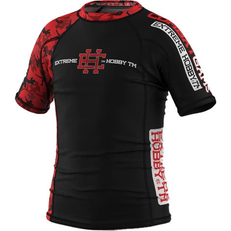 Camiseta de manga corta para niños RED warrior 152 negra