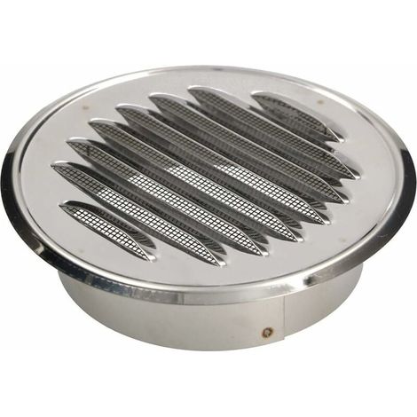 Ahlsen Rejilla de ventilación - Redonda - De acero inoxidable - 100 mm - Con brida roscada - Protege contra insectos (1/5)