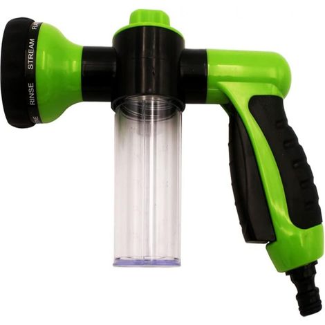 Gun À Mousse Pour Lavage Auto - Buse À Eau Sous Pression 8-en-1 - Pour Voiture Jardin Pelouse Terrasse - Capacité Réservoir 100 ml - Vert (1/5)
