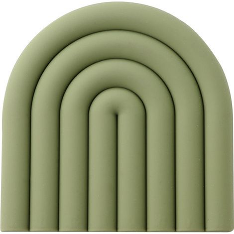 Thickened anti-scalding kitchen casserole mat coaster rainbow heat insulation pad (Olive green) (1/5)