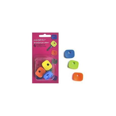 12 x COPRICHIAVE IN PLASTICA COLORI ASSORTITI BL 6 PZ