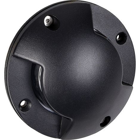 Segnapasso calpestabile Led 12V 6W a superfice Rotondo Doppia emissione Nero IP65 Bianco neutro 4000K Wisdom
