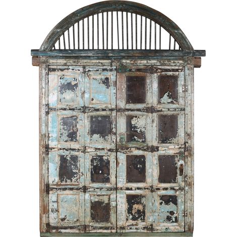 Porte coulissante médiévale ancienne en bois massif et en fer pour l'intérieur ou l'extérieur (1/5)