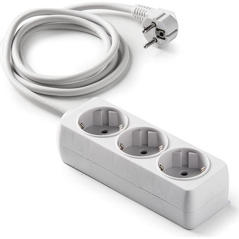 Base enchufe DUOLEC múltiple con cable. 3 tomas - (1/2)