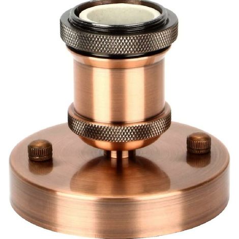 BRAVIX Douille De Lampe E27 Vintage Adaptateur Lumière Socket Rétro Lustre Sans Fil En Céramique à L'intérieur,Laiton Antique Rouge