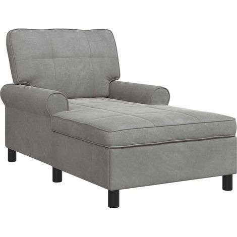 Sillón reclinable Gris Claro 91 x 157 x 91 cm Terciopelo vidaXL