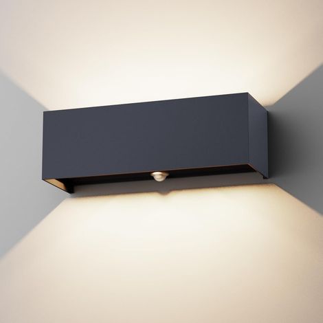 1 Applique Murale LED 30W, Détecteur de Mouvement, Aluminium IP65, Angle Réglable, Intérieur Extérieur