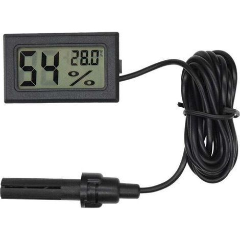 Termometro igrometro digitale, mini sonda per incubatrice, acquario, ufficio, nero, 4,8 x 2,8 x 1,5 cm (1/4)