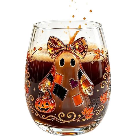 Verre Mug Esthétique Sans Pied En Forme D'Œuf Contenants pour Boire Halloween pour Boissons Café Thé Jus Lait Soda Fête de Vacances Automne Thanksgiving à la (1/5)