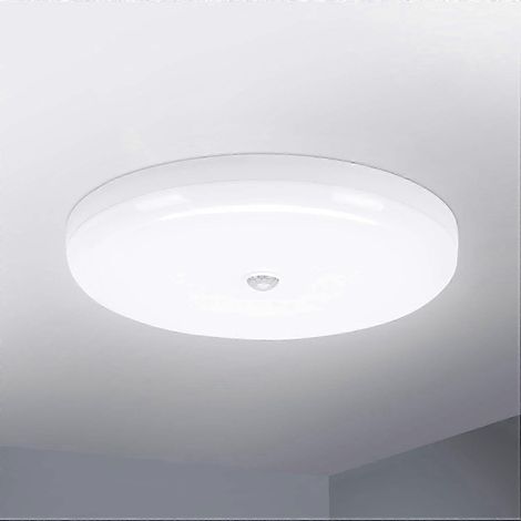 Plafonnier LED avec détecteur de mouvement 30W étanche IP56 2400LM blanc froid 6500K, facile à installer, pour extérieur, salle de bain, bureau, balcon. (1/5)