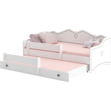 Letto matrimoniale EMMA con cassetto e binario 160x80 grigio