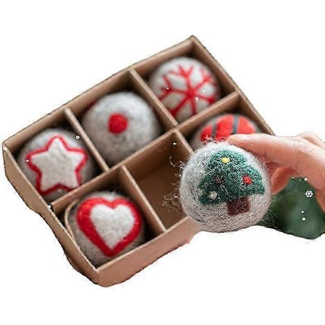 Décoration de Noël : boule en feutrine de laine, boule de neige, ornement pour sapin de Noël, petite boule de Noël, pendentif, scène à faire soi-même (1/2)