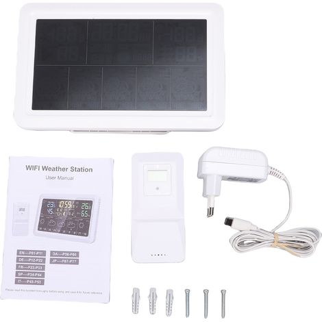 Station Météo Intérieure Extérieure Sans Fil WiFi avec Capteur Déporté, Horloge Atomique, Écran Couleur, Baromètre, Hygromètre (1/5)