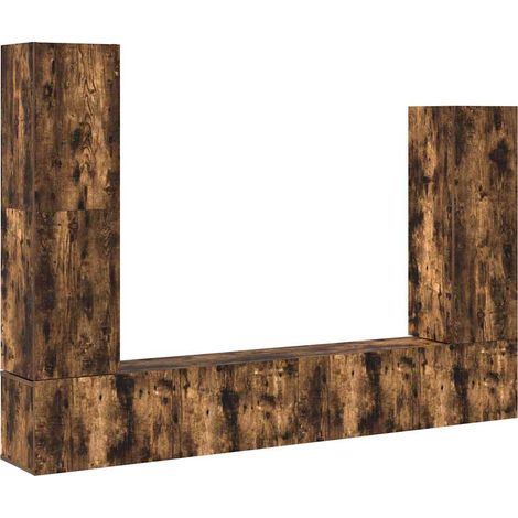 Maison Exclusive - 4-tlg. TV-Schrank-Set Räuchereiche Holzwerksto (1/5)