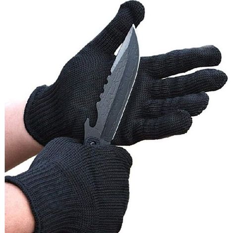 (Black,M) Cut Resistant Gloves Safety Level 5 Protection Cutting Gloves 1 Pair (1/5)