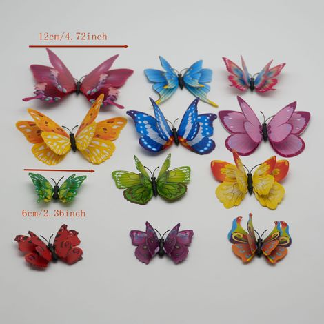 24 realistic butterfly 3D wall stickers, self-adhesive, suitable for bedrooms, wedding rooms, curtains, refrigerators, and wall decorations. (1/5)
