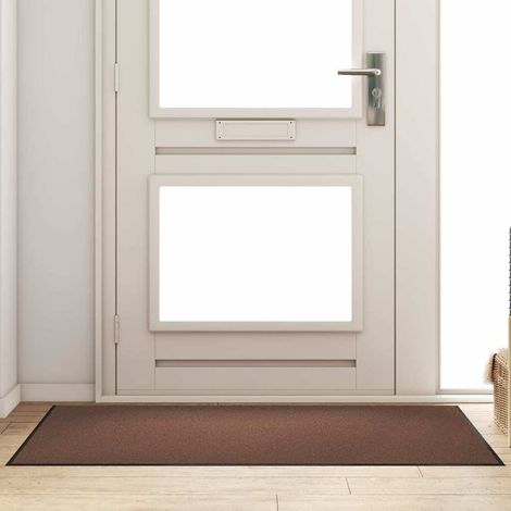 vidaXL Tapis d'entrée Marron et Noir 90 x 150 cm 100% Polyamide (1/5)