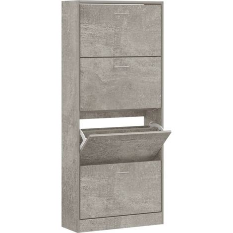 Meuble à chaussures,Armoire à chaussures Gris béton 63x24x147 cm Bois d'ingénierie CFW7906836 (1/5)