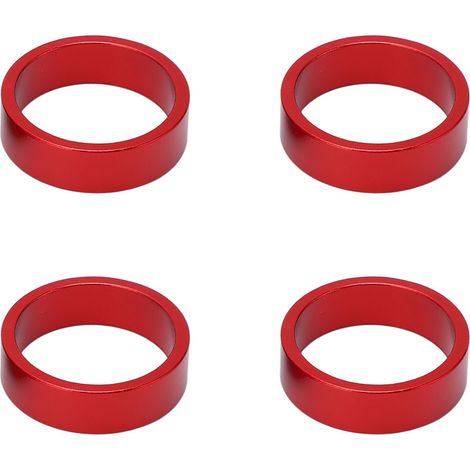 4 Pièces Entretoises de Direction en Alliage d'Aluminium 28.6x10mm pour Vélo de Route et VTT - Rouge (1/5)