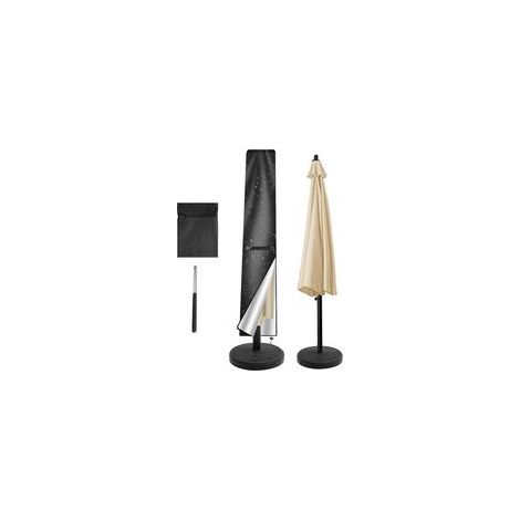 Housse de protection pour parasol - Imperméable - Résistante aux intempéries - Anti-UV - Coupe-vent - Pour parasol d'extérieur et de marché - 170 x 25/35 cm - Noir