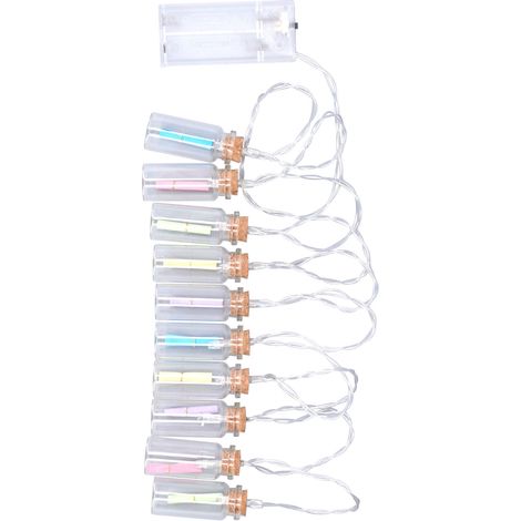 Guirlande lumineuse de 10 LED avec message dans une bouteille, idéale pour les fêtes et les loisirs créatifs. (1/5)
