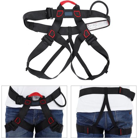 Ceinture de sécurité demi-corps pour l'escalade, l'alpinisme, le rappel et les travaux aériens (noire) (1/5)