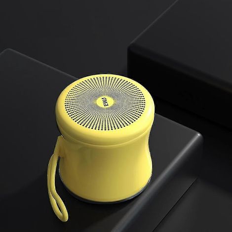Enceinte Bluetooth portable sans fil TWS étanche IPX7, ultramini, boîtier métallique jaune, modèle XQ-YX142 (1/2)