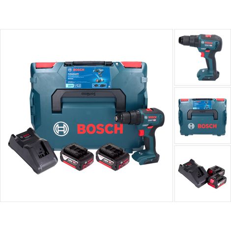 Bosch GSB 18V-55 Professional Perceuse-visseuse à percussion sans fil 18 V 55 Nm Brushless + 2x batterie 4,0 Ah + chargeur + L-Boxx