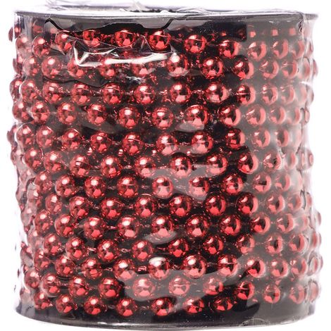 ARPIMEX Ghirlanda Perle Natale D 6 Mm L 10 Mt Plastica Rosso