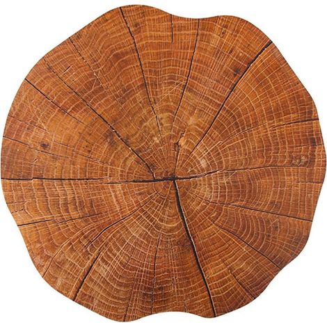 4PCS Sets de Table Imprimés en Texture de Bois Ronds Rétro Marron Sets de Table antidérapants et Imperméables pour la Décoration de Table à Manger à la Maison'Parent'-'-