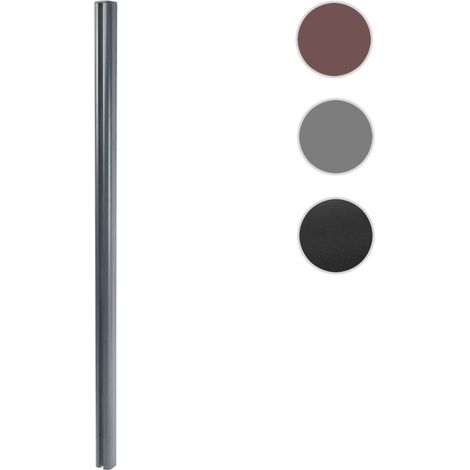 Poteau en aluminium Sarthe clôture WPC, poteau pilier, système enfichable 98cm, brun (1/5)