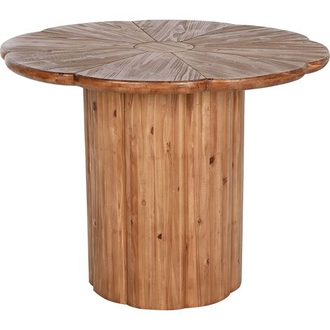 Table à manger, table de repas ronde en bois coloris naturel - diamètre 100 x Hauteur 77 cm (1/4)