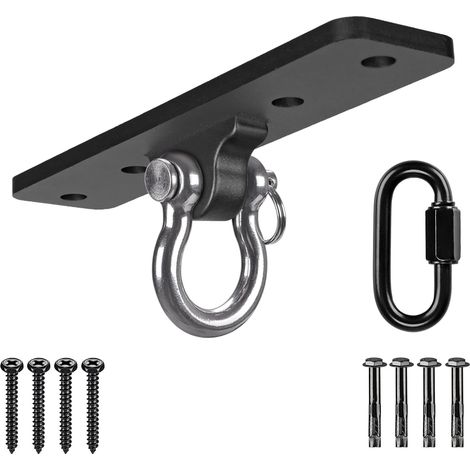 Suspension Le Hamac Suspendre la Balançoire Ensemble de Support Mousqueton pour Aire de Jeux Intérieur Extérieur Chaise Yoga Corde Sacs de Frappe, Jusqu'à 600lbs