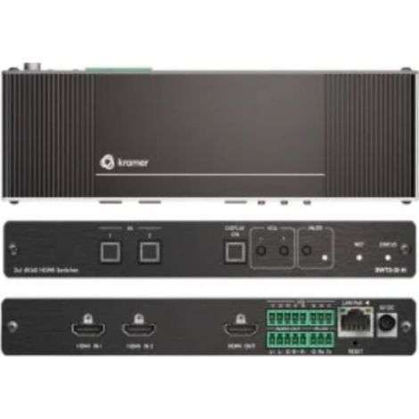 Kramer SWT3-21-H Switch HDMI 2.0b, Negro, 4K UHD, 60 Hz