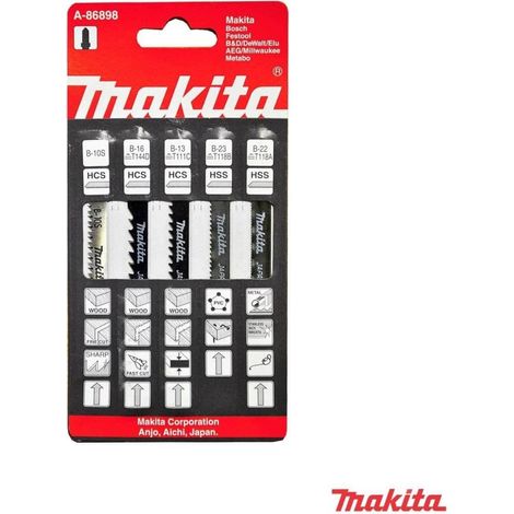 MAKITA LAME PER SEGHETTO ALTERNATIVO LEGNO METALLO PLASTICA A-86898 5 PEZZI (1/3)